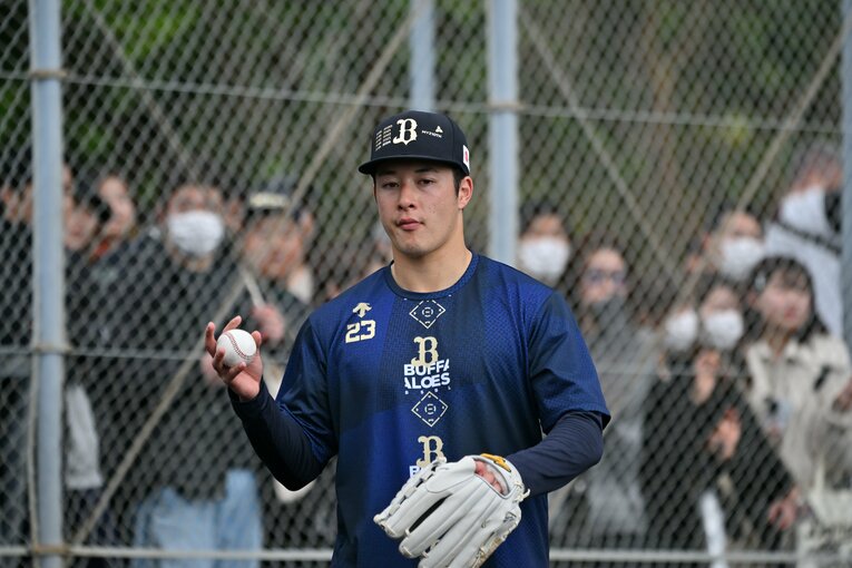 オリックスキャンプで奮闘する吉田輝星　©Hideki Sugiyama