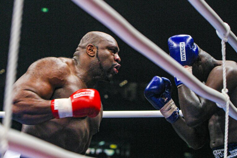 コーナーに追い詰められたホーストに、“野獣”のパンチが降り注いだ