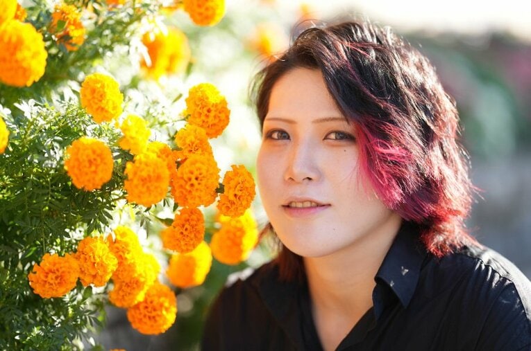 「マリーゴールドのエースになる」と語った林下詩美（26歳）。Sareeeの持つワールド王座に照準を合わせている ／ photograph by Essei Hara