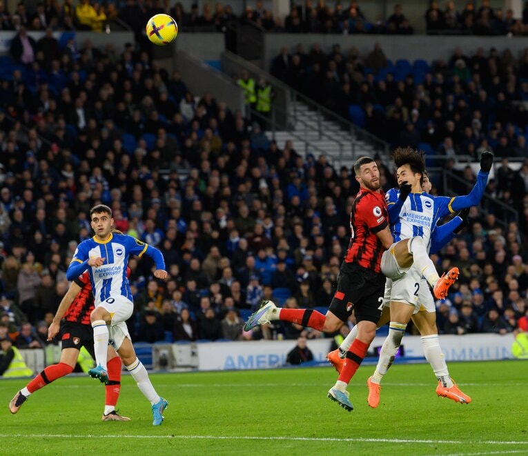2月4日のボーンマス戦、87分に劇的なヘディング弾（1／3枚）　©Getty Images