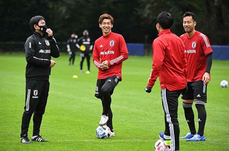 トレーニング中は久々の再開ということもあり笑顔が多かったという©JFA