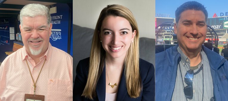 （左から）レッドソックス担当のエイブラハムさん、メッツ担当のエプスタインさん、ヤンキース担当のボランドさん