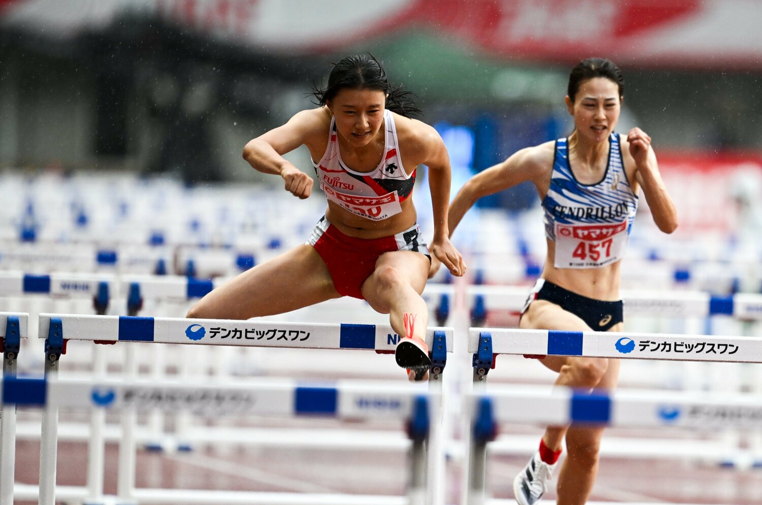 雨中の日本選手権では標準記録を切れず。「余裕のはずだった」ポイント計算も狂い、一度は窮地に　©Asami Enomoto