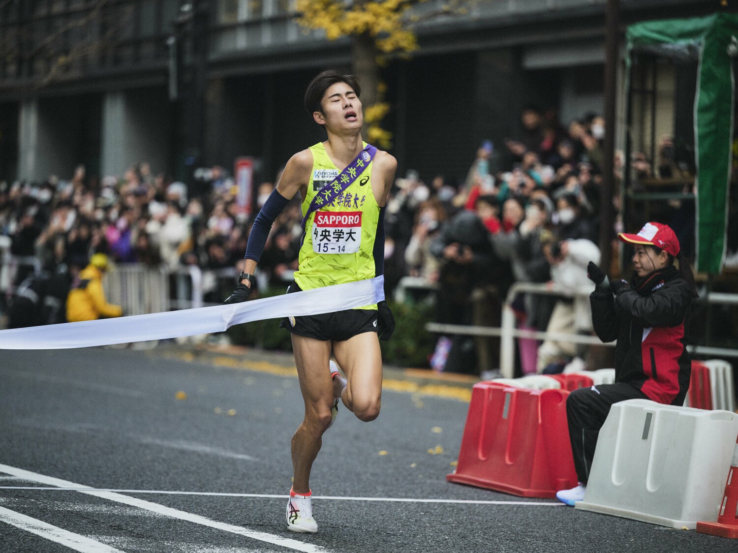 前回の箱根では10区でゴールテープを切った中央学院大主将の近田陽路 ©Yuki Suenaga