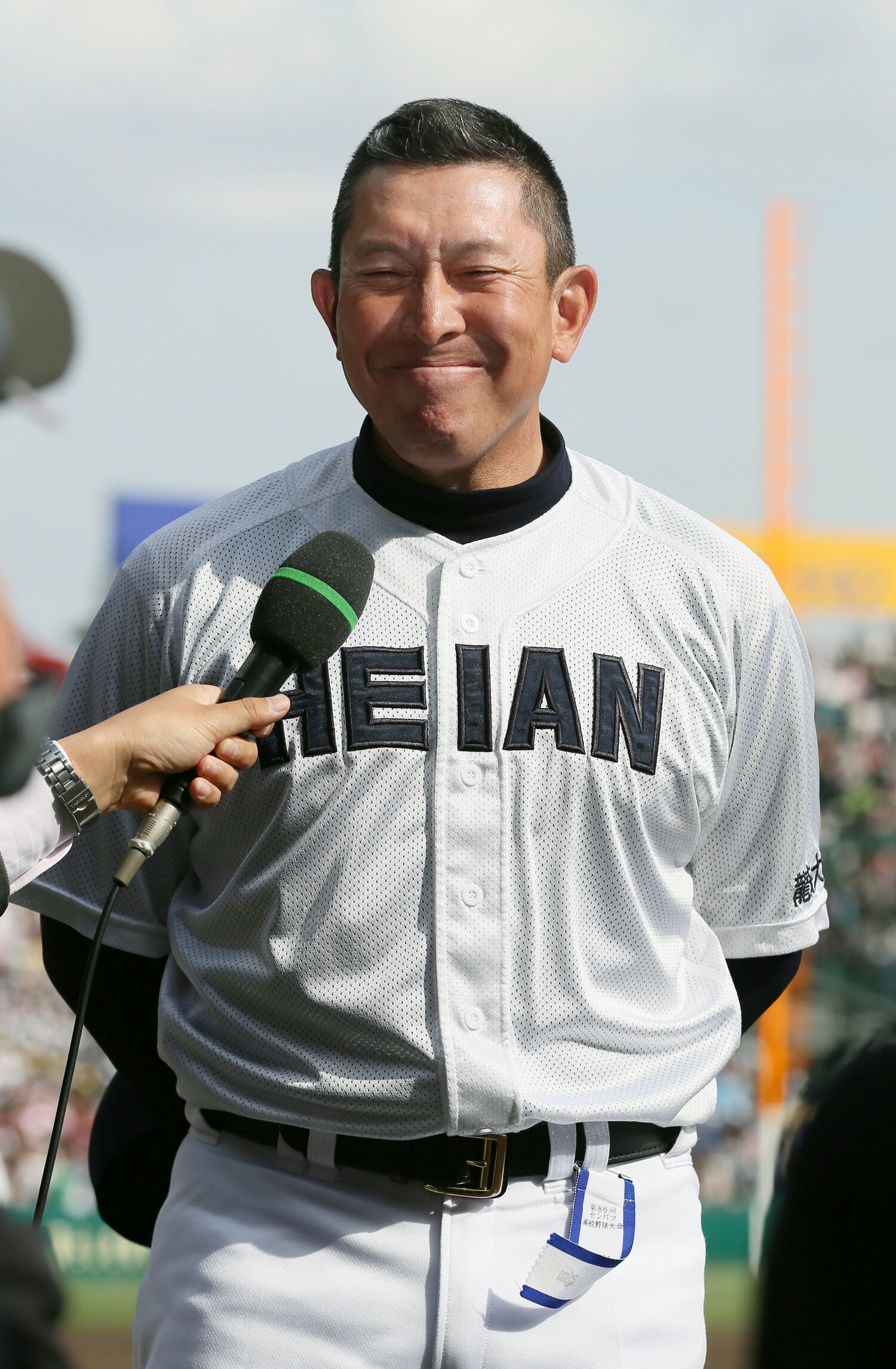 2014年のセンバツを制した原田前監督だが、体罰問題で今年3月に退任　©JIJI PRESS
