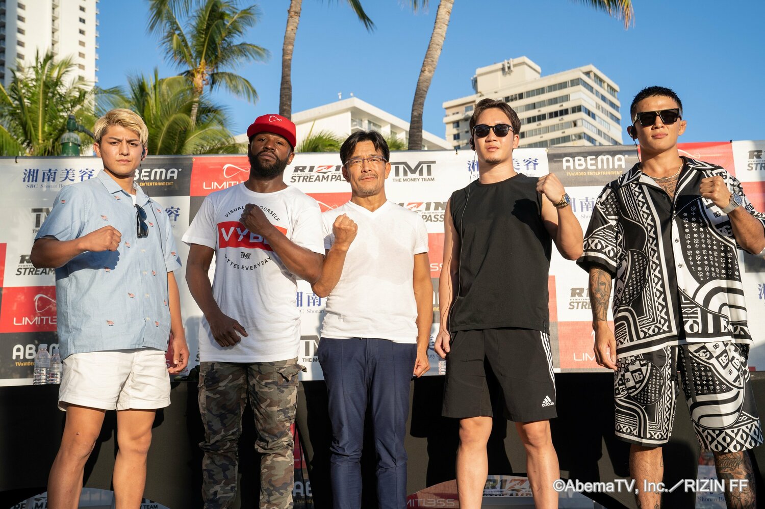 8月31日、ハワイで行われた記者会見　©AbemaTV,Inc.／RIZIN FF