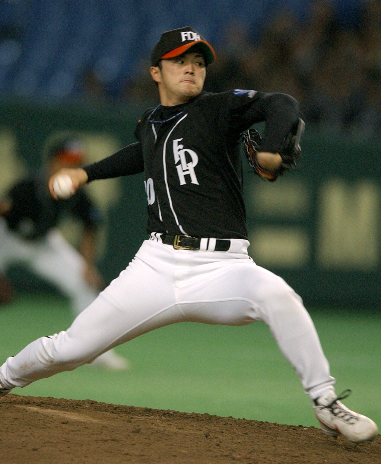 公式戦初登板となった02年4月16日の日本ハム戦　©JIJI PRESS
