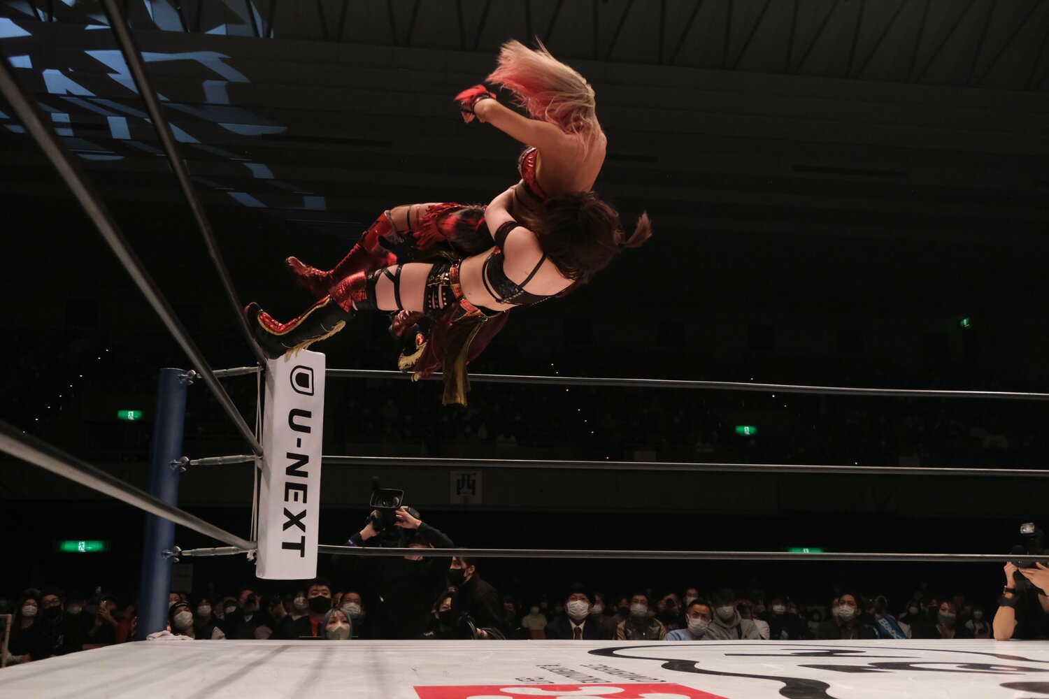 コーナートップからの雪崩式ジャーマンも