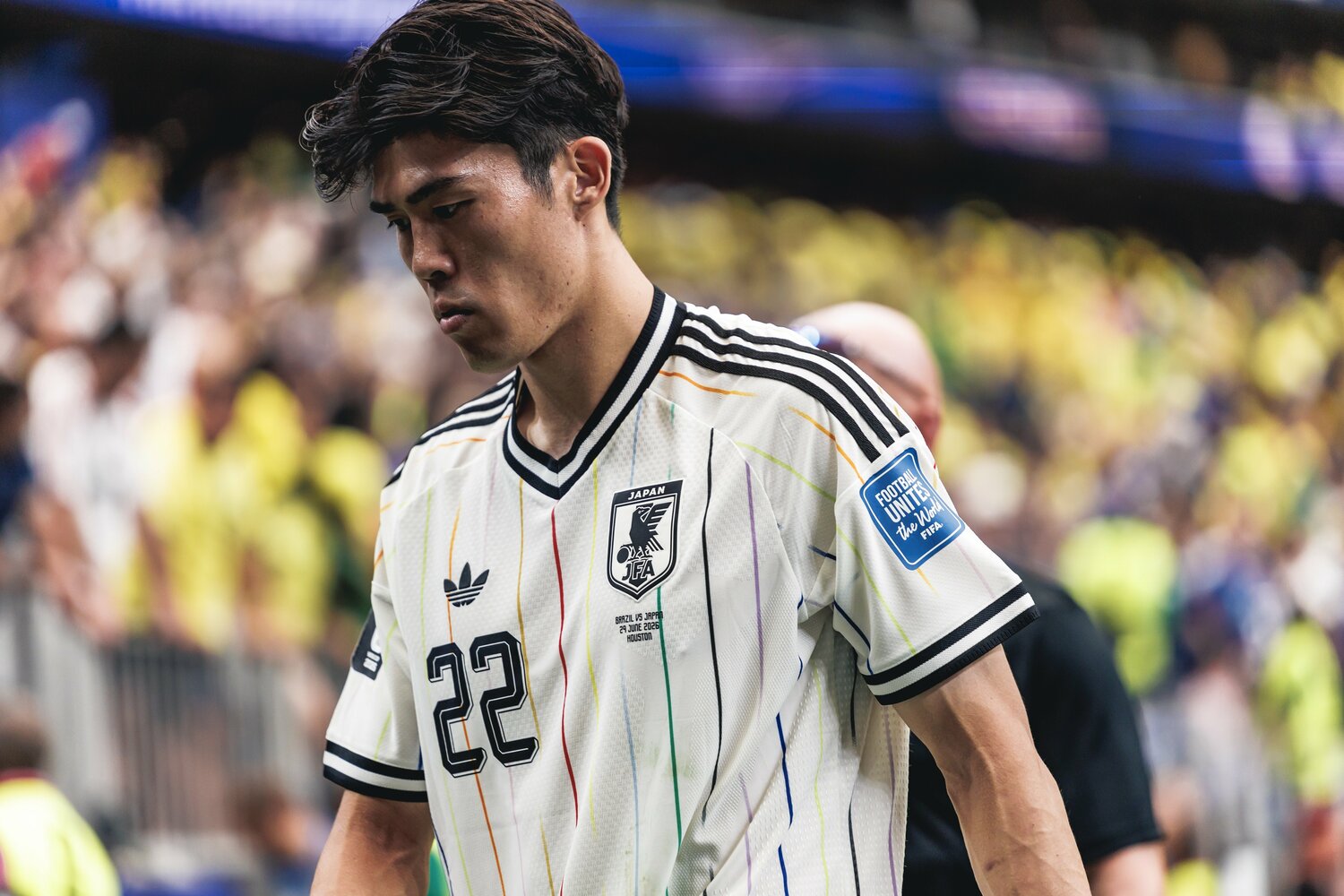 ブラジル戦でフル出場した冨安健洋。「ビニシウス封じ」など重要なタスクを担った　©Kiichi Matsumoto/JMPA