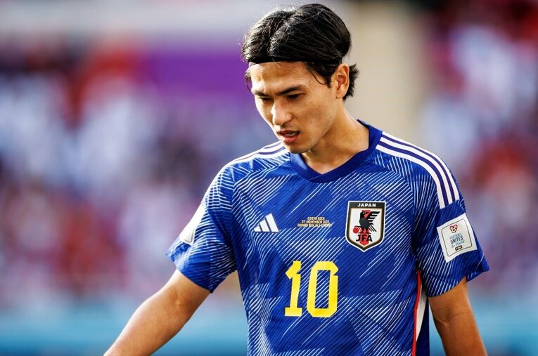 ドイツ戦では堂安律の同点ゴールに絡む活躍を見せた南野拓実。スペイン戦では南野の嗅覚が日本を救うかもしれない ／ photograph by Kiichi Matsumoto/JMPA