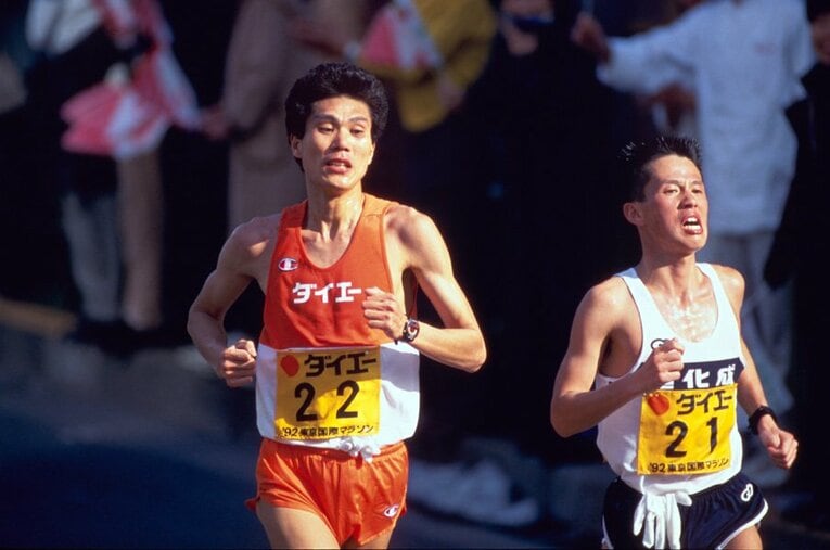 （左から）中山竹通、森下広一 ／ photograph by BUNGEISHUNJU/JMPA