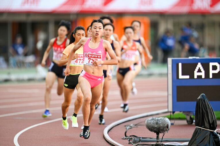 【2024日本選手権】予選では田中らシニア選手を相手に一度も先頭を譲らなかった。決勝では一転して試合巧者ぶりを見せた　©Asami Enomoto