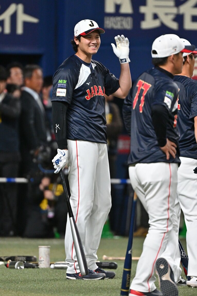 2月28日、同じく中日戦を前にした大谷翔平　©Hideki Sugiyama