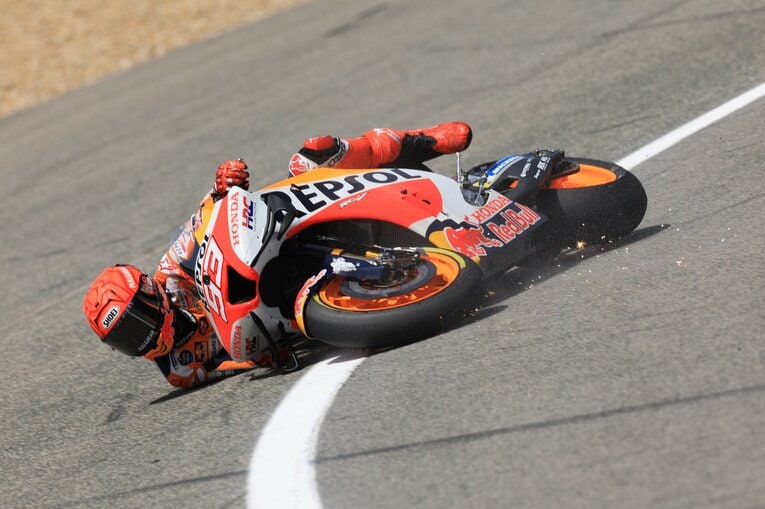 転倒が多く見られた2022年のマルケス　©Satoshi Endo