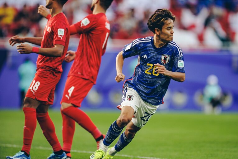 アジア杯バーレーン戦「久保の幻惑パス＋ノールックシュートでゴール」写真セレクション（全12枚中の12枚目）　©Kiichi Matsumoto　