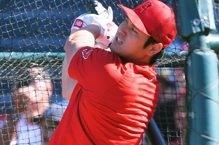 9月4日のオリオールズ戦前の打撃練習にて右脇腹を痛めた大谷翔平。急遽欠場となったこの日、現場では何が起きていたのか？　©JIJI PRESS