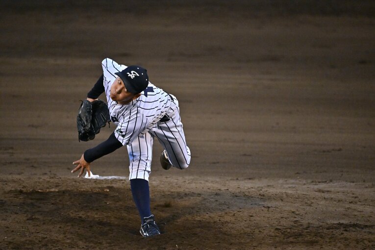 侍ジャパン大学生代表の選考合宿でも好投した渡邉　©Hideki Sugiyama