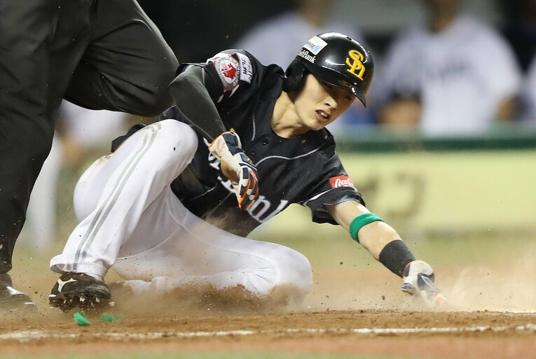 プロ2年目の周東　©JIJI PRESS