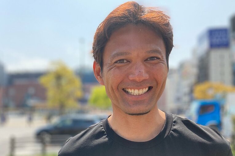 インタビューに応じてくれた我那覇和樹 ／ photograph by Yukihiko Kimura