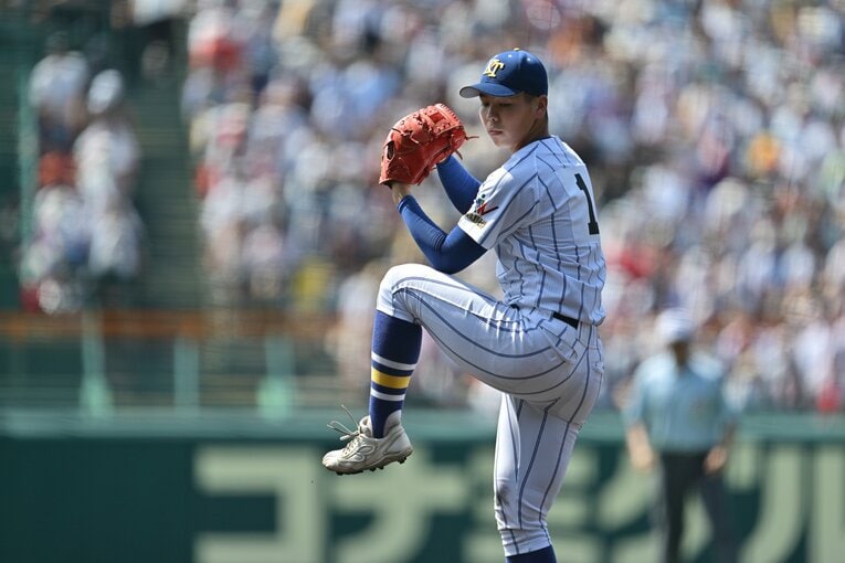 健大高崎のエース・石垣聡志投手。決勝までの4試合を無失点に抑えた　©Hideki Sugiyama