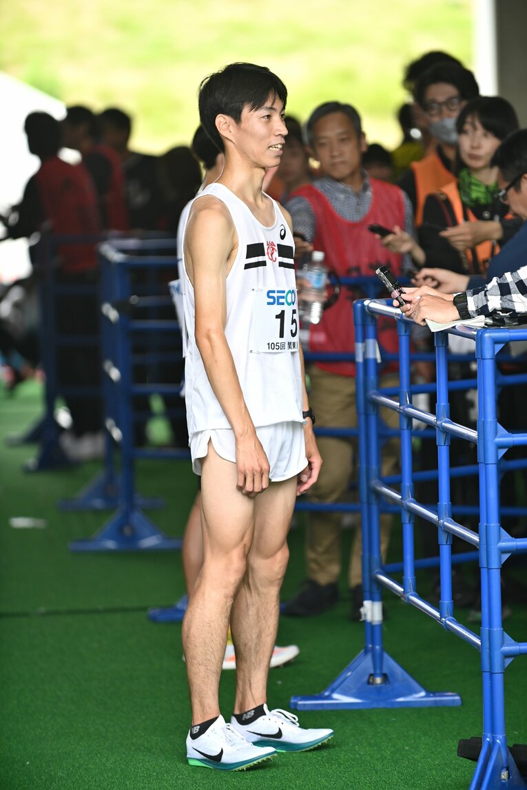 関東インカレ2部5000mで国立大勢唯一の出場となった一橋大4年の有川紘樹　©Takashi Shimizu