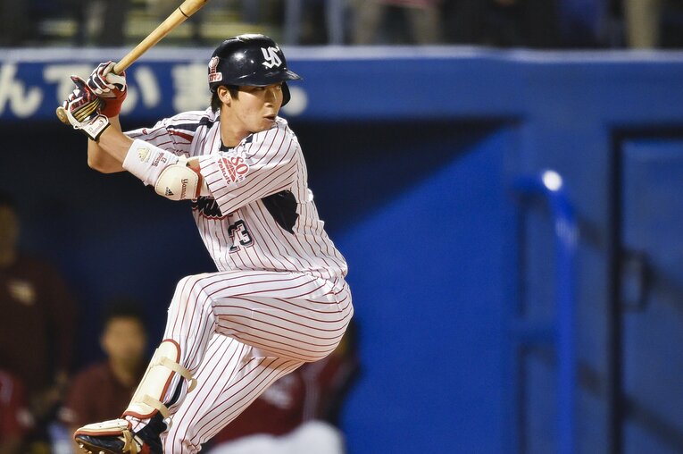 2014年に29本塁打をマークしてブレークした山田哲人は、この年トリプルスリーを記録することに　©Nanae Suzuki