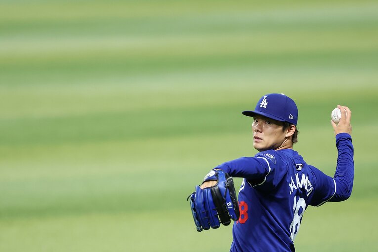 復帰登板に向けて調整するドジャースの山本由伸　©︎Getty Images