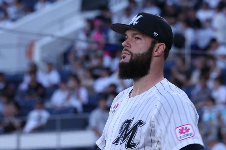 ロッテに加入したサイ・ヤング賞左腕のカイケル ／ photograph by Chiba Lotte Marines