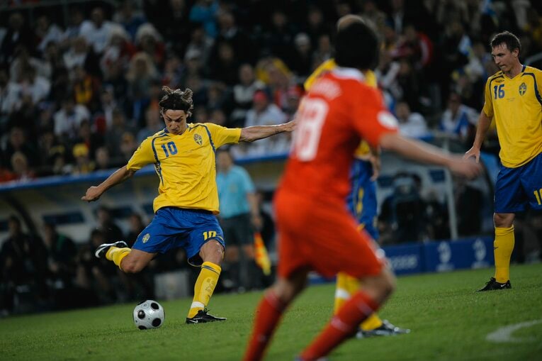 EURO2008でのイブラ様　©Sports Graphic Number