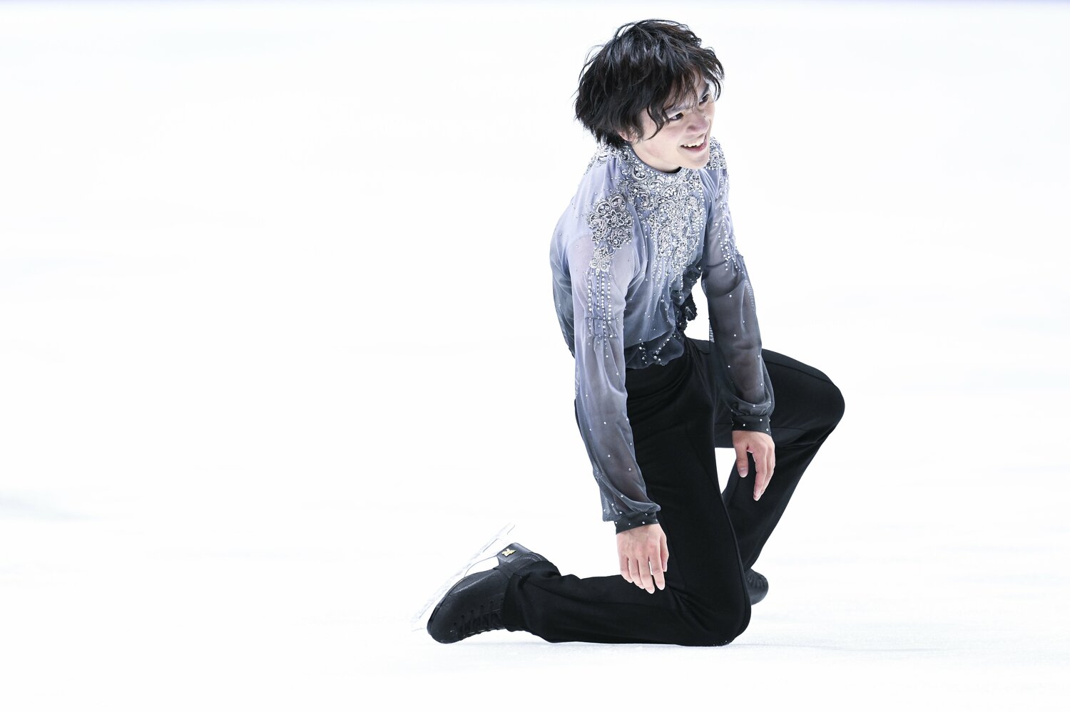 フリーの演技後、タイムオーバーしてしまい思わず苦笑を浮かべた　©︎Asami Enomoto