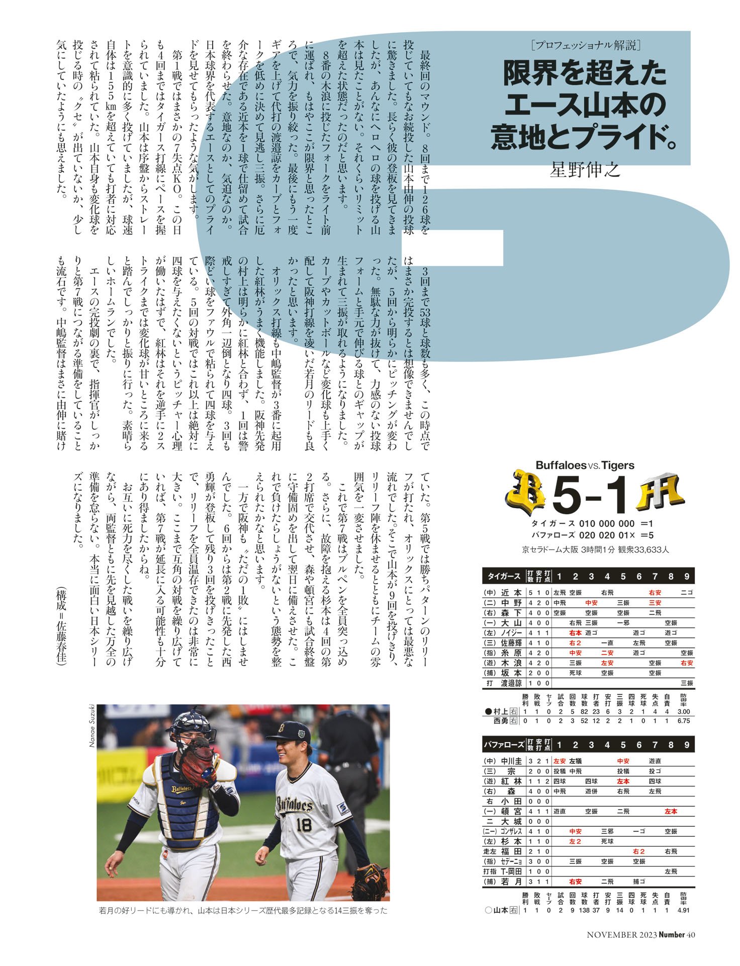 【第6戦】オリックス 5－1 阪神　解説◎星野伸之