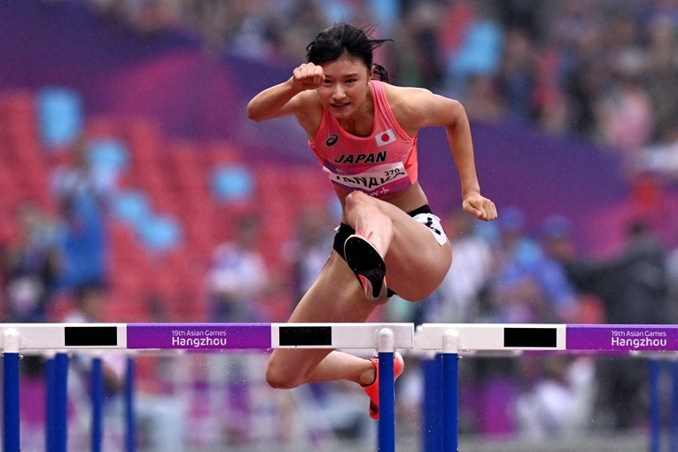 2023年のアジア大会。決勝では不正スタートに巻き込まれながらも銅メダルを獲得　©JIJI PRESS