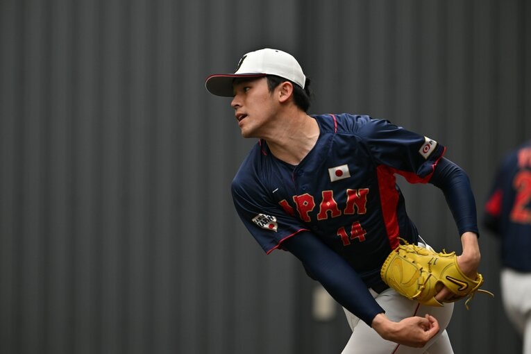 侍ジャパン強化合宿中の佐々木　©︎Hideki Sugiyama