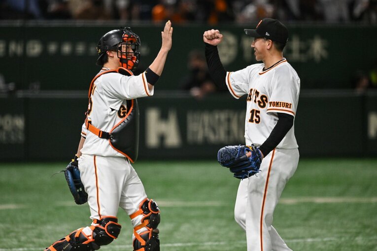 プロデビュー戦でいきなりセーブを上げた巨人・大勢（2022年）©︎Nanae Suzuki