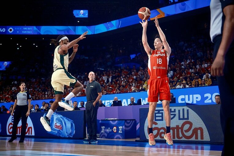 馬場のシュート。この日はFG100%の決定率だった　©FIBA