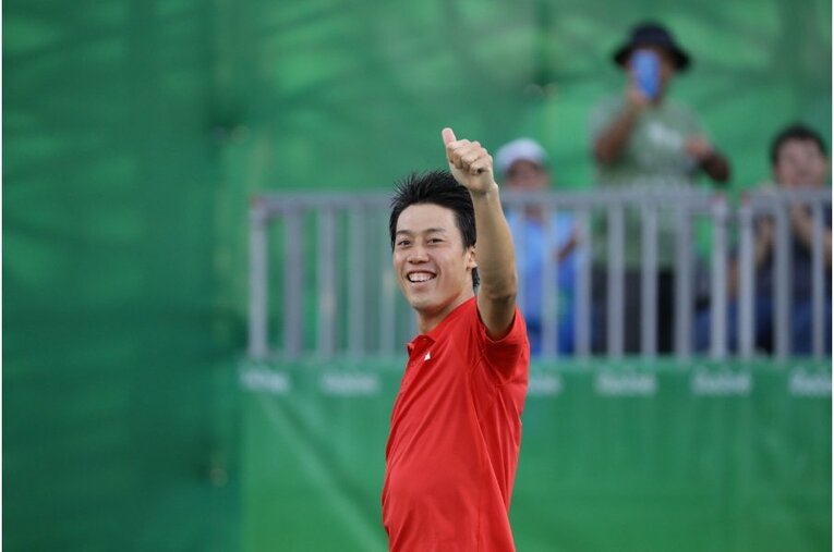 リオ五輪の錦織　©JMPA