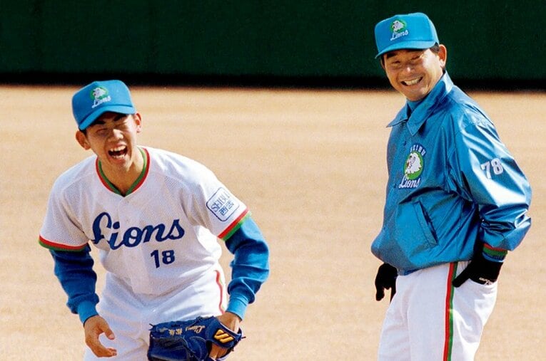 1998年度のドラフトで日本ハム、横浜ベイスターズ、西武ライオンズの3球団競合の末、西武に入団した松坂大輔。東尾修監督（当時）が交渉権を引き当てた ／ photograph by SANKEI SHIMBUN