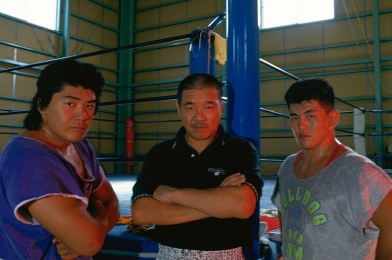 （左から）船木誠勝、藤原喜明、鈴木みのる（1992年） ／ photograph by Tadashi Shirasawa