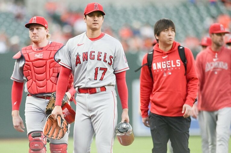 15日のオリオールズ戦ではDH兼投手として先発した大谷翔平 ／ photograph by USA TODAY Sports/Reuters/AFLO