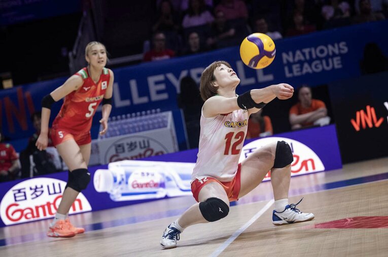 福留慧美（VNLフランス戦）©︎Volleyball World