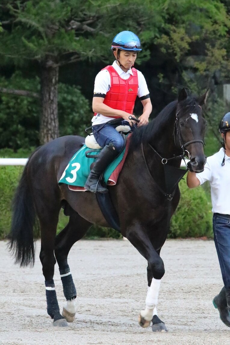 福永祐一を背に追い切りを行うシルバーステート　©Yuji Takahashi