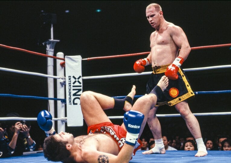 1996年3月、グランプリ開幕戦でジェフ・ルーファスにKO勝利　©Susumu Nagao