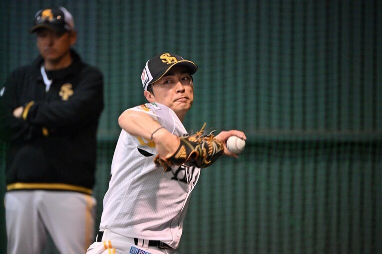 今年2月のキャンプでの和田。11月に引退を発表した　©︎Hideki Sugiyama