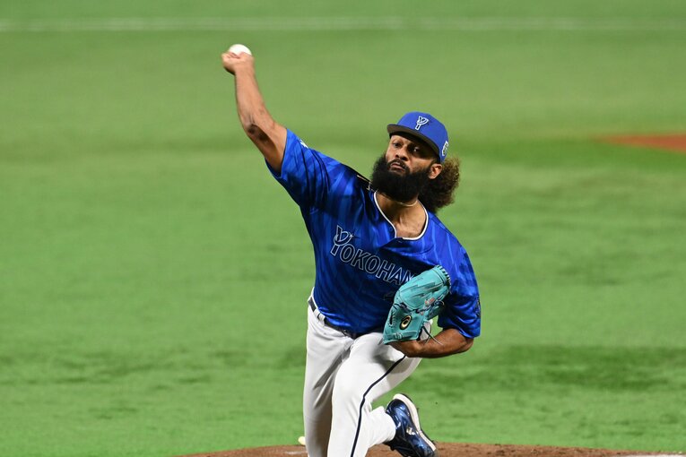 日本シリーズ第5戦、力投する先発アンドレ・ジャクソン　©Naoya Sanuki