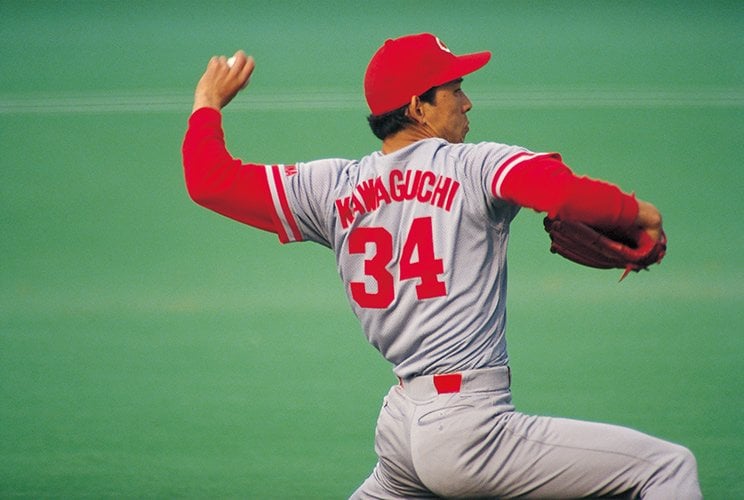 川口和久（Kazuhisa Kawaguchi）1959年7月8日、鳥取県生まれ。'81年に広島入りし、主力として活躍。'86年からは6年連続で2ケタ勝利、その間に3度の最多奪三振を記録した。'95年、巨人に移籍。日本シリーズには3度出場して3勝1敗。現在は解説者　photograph by Takahiro Kohara 