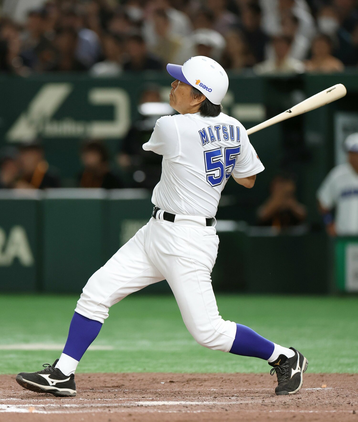 最終打席でホームランを放った松井秀喜　©JIJI PRESS