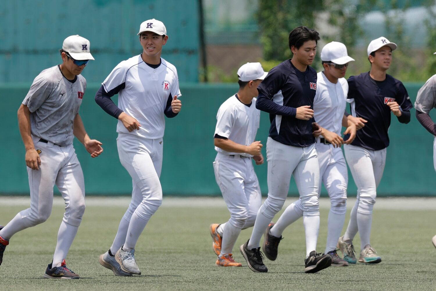 慶大の練習で。清原正吾の様子（今年6月の取材時撮影） ©Shigeki Yamamoto