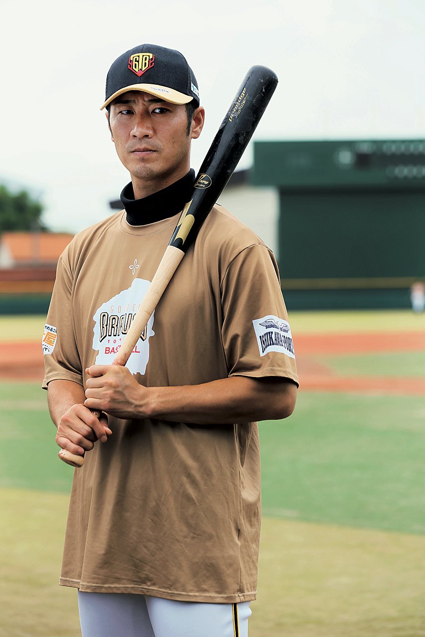 栃木ゴールデンブレーブス時代の西岡（2019年撮影）©︎Shigeki Yamamoto