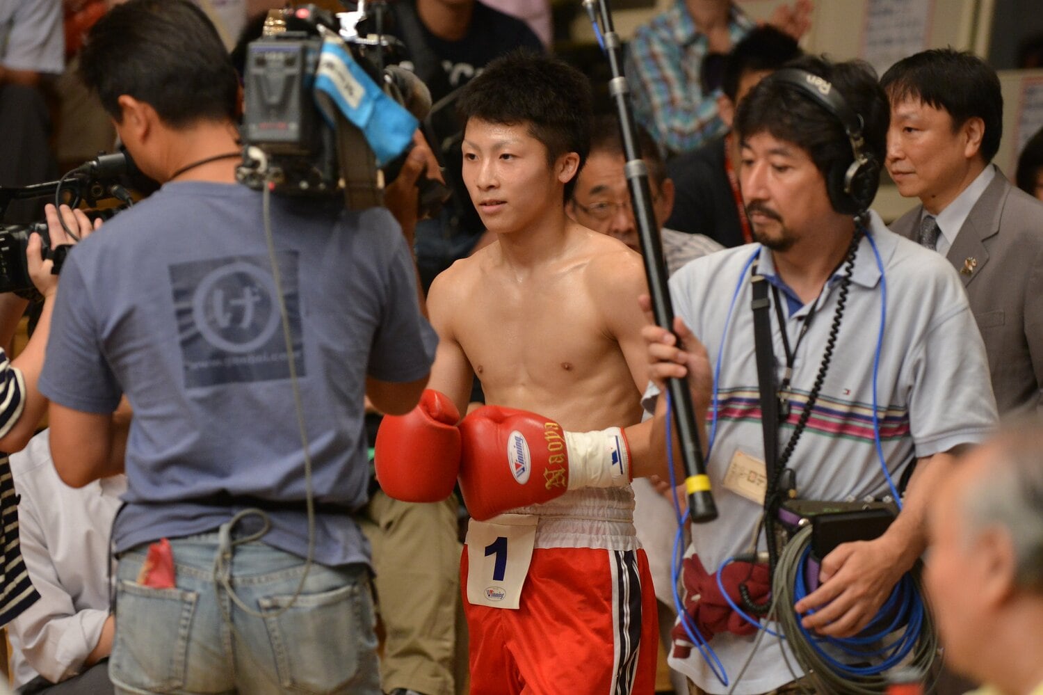 2012年7月、井上尚弥（当時19歳）。アマ7冠のため、異例の公開プロテスト受験となった