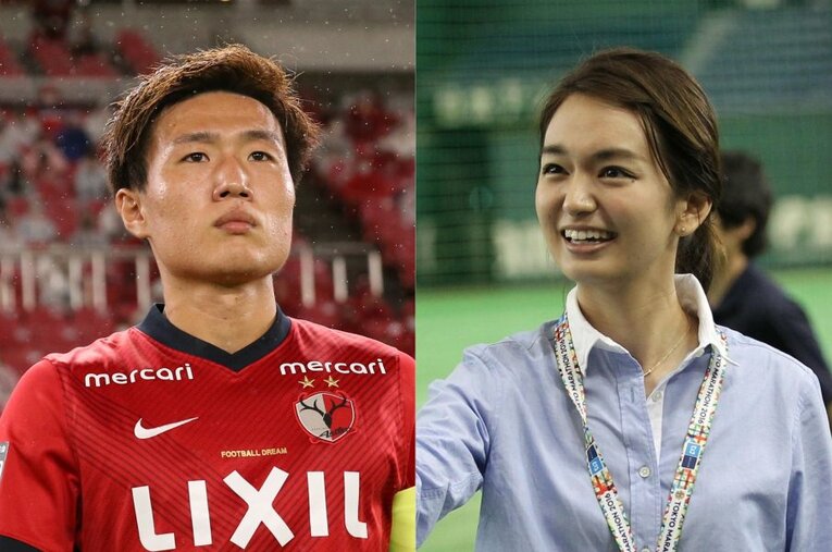 10月に結婚を発表した鹿島アントラーズMF三竿健斗（左）と日本テレビアナウンサーの後藤晴菜さん ／ photograph by J.LEAGUE／Sankei Shimbun